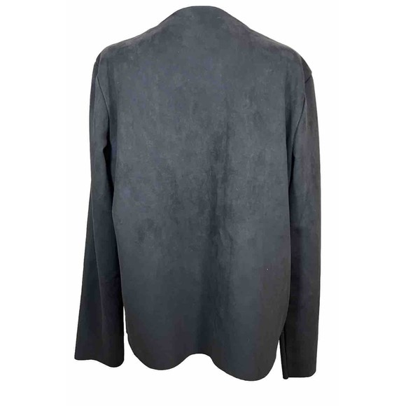 Carmen Marc Valvo Womens Jacket Black Faux Suede Gold Studded Long Sleeve Size M - Picture 3 of 10